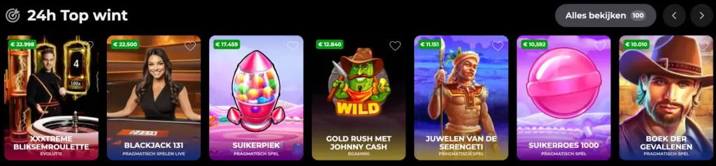 Auswahl an Casino-Titeln online